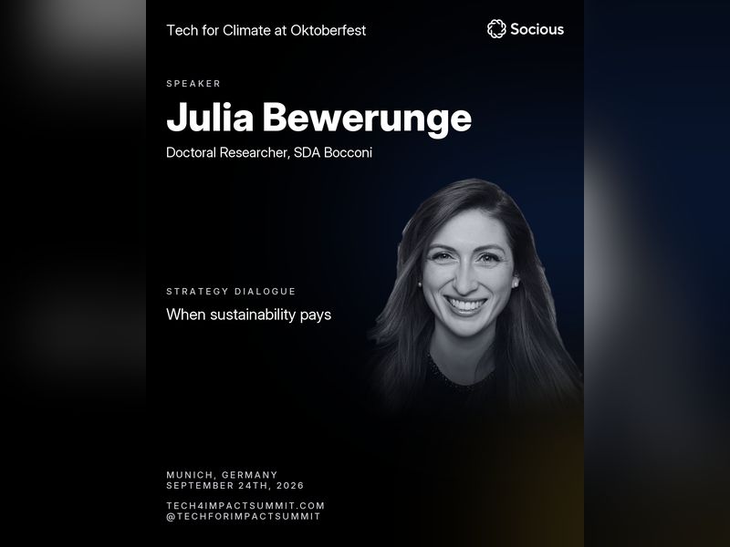 Ankündigung: Julia Bewerunge bei Tech for Climate at Oktoberfest in München